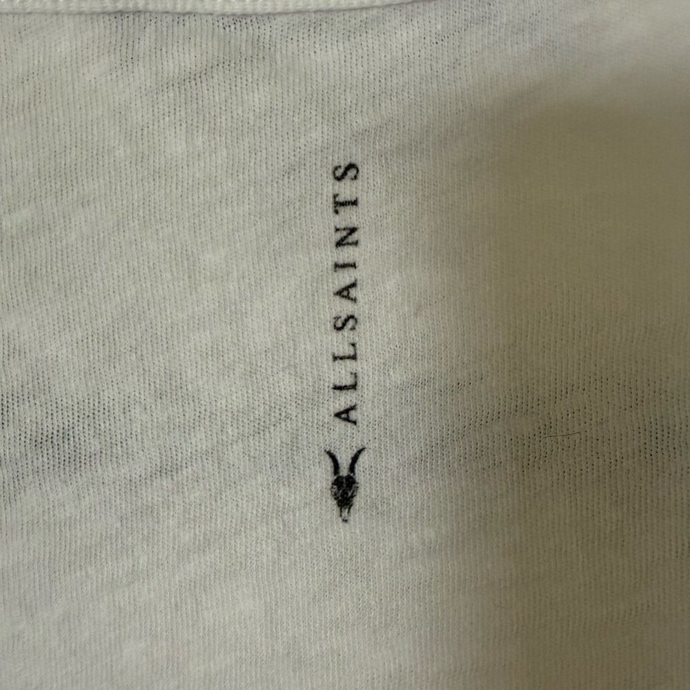 All Saints Classic White V-Neck Tee - Picture 3 of 5